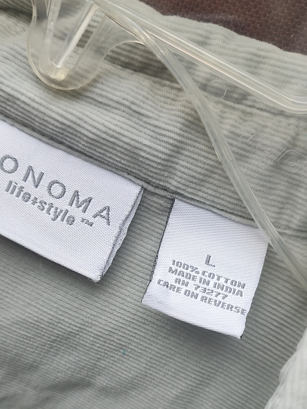 Sonoma light gray button-down utility shirt with chest pockets - Picture 6 of 6